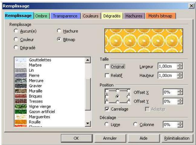 OPEN OFFICE 1.1 - L'onglet Textures - 3
