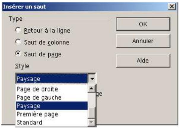 OPEN OFFICE 1.1 - Changement de style de page dans le document - 1