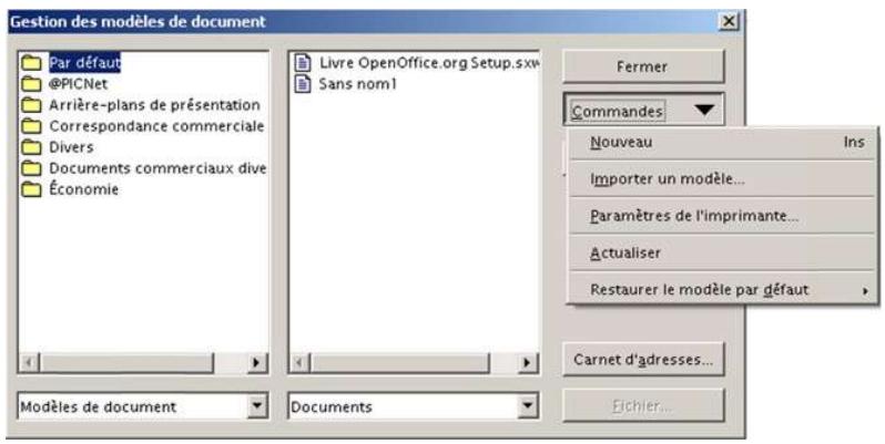 OPEN OFFICE 1.1 - Organiser les modèles - 1
