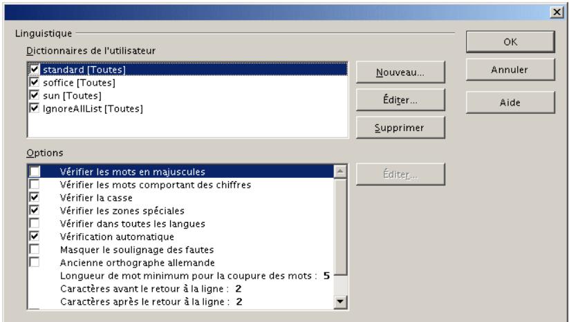 OPEN OFFICE 1.1 - Options de paramétrage - 1
