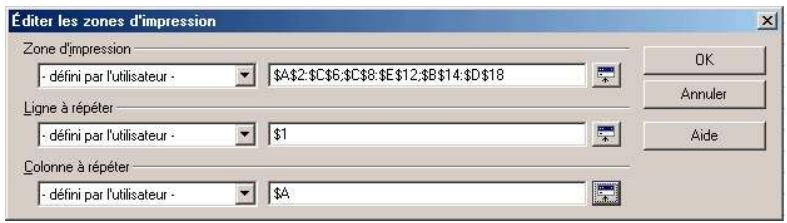 OPEN OFFICE 1.1 - Imprimer des zones d'impression - 1