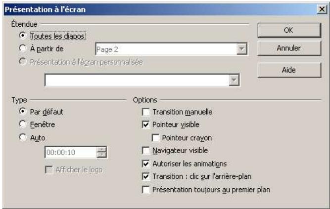 OPEN OFFICE 1.1 - Paramétrer la projection - 1