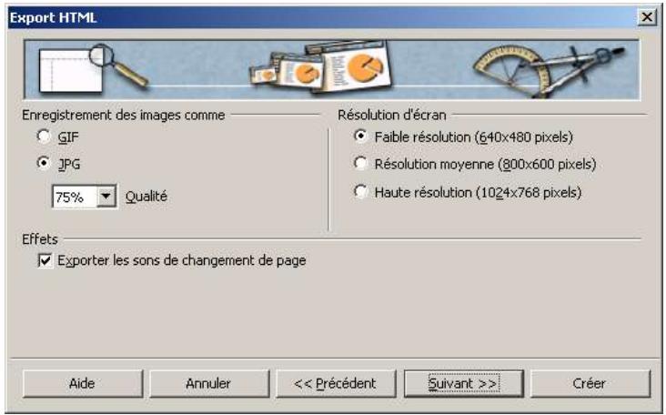OPEN OFFICE 1.1 - Exporter une presentation au format HTML - 3