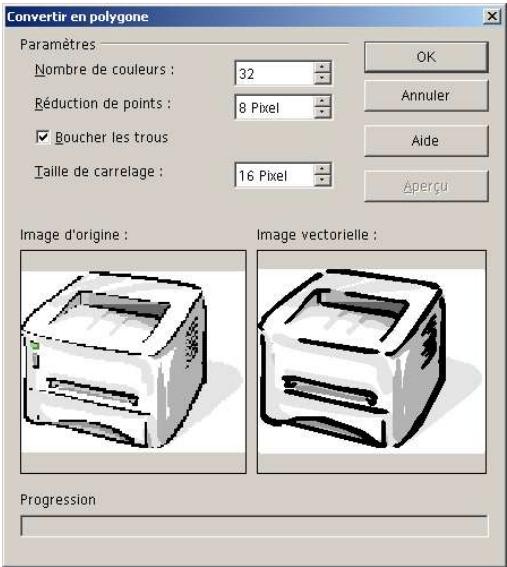 OPEN OFFICE 1.1 - Conversion bitmap - vectoriel - 2