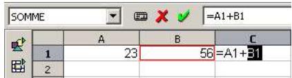 OPEN OFFICE 1.1 - La barre de calcul - 2