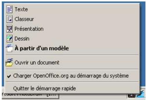 OPEN OFFICE 1.1 - Par la barre des tâches - 1