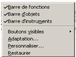 OPEN OFFICE 1.1 - La personnalisation des barres - 1