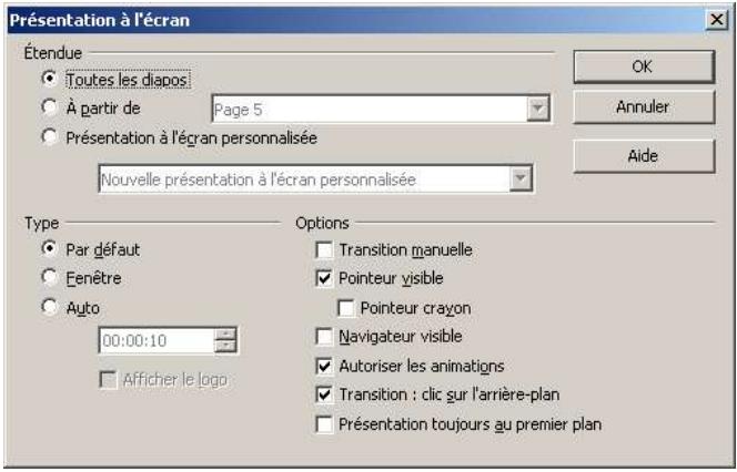 OPEN OFFICE 1.1 - Paramétrer la projection - 1