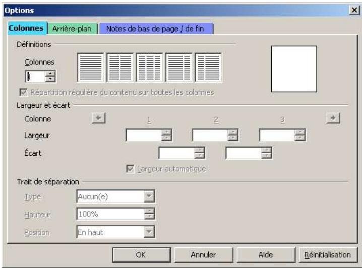 OPEN OFFICE 1.1 - Colonnes - 1