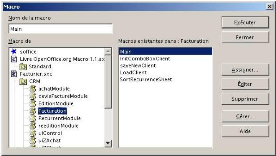OPEN OFFICE 1.1 - Utiliser la boîte de dialogue Macro - 2