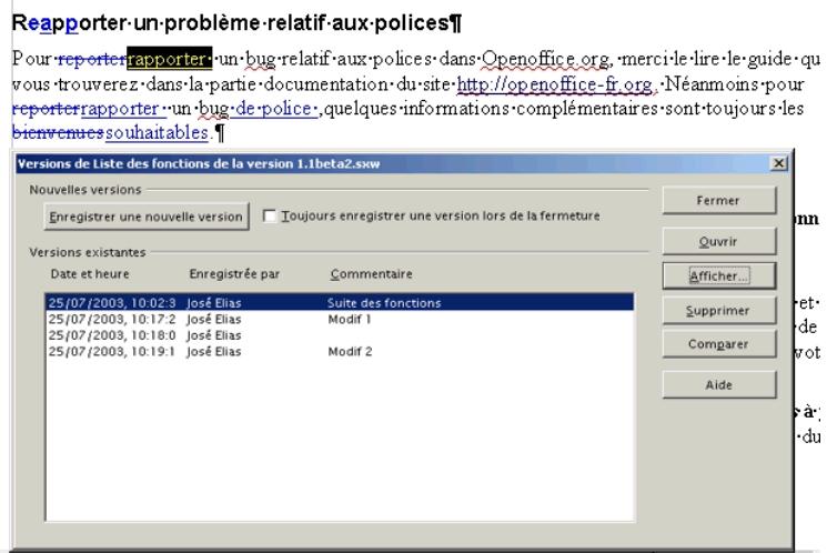 OPEN OFFICE 1.1 - Les modifications - 3