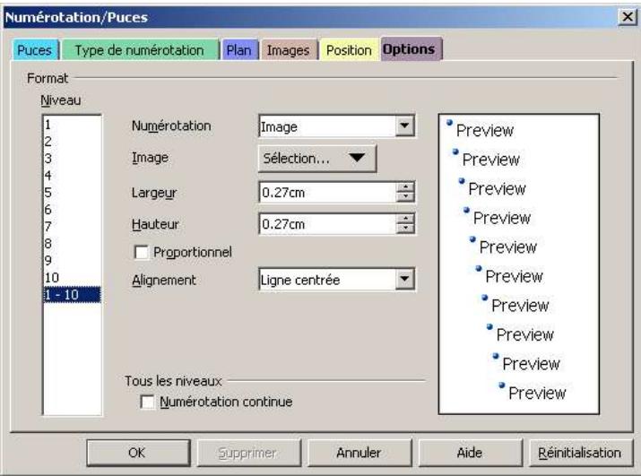 OPEN OFFICE 1.1 - Création de liste : le menu format - 2