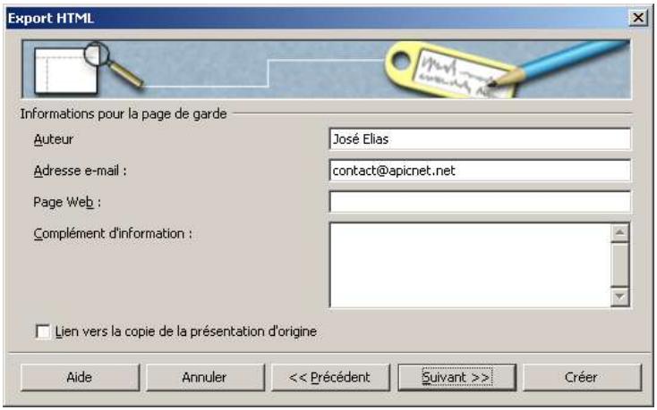 OPEN OFFICE 1.1 - Exporter une presentation au format HTML - 4