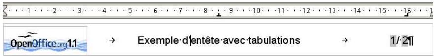 OPEN OFFICE 1.1 - Des tabulations : - 1