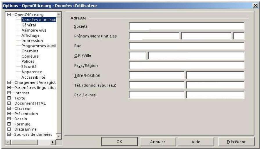 OPEN OFFICE 1.1 - Données utiliser - 1