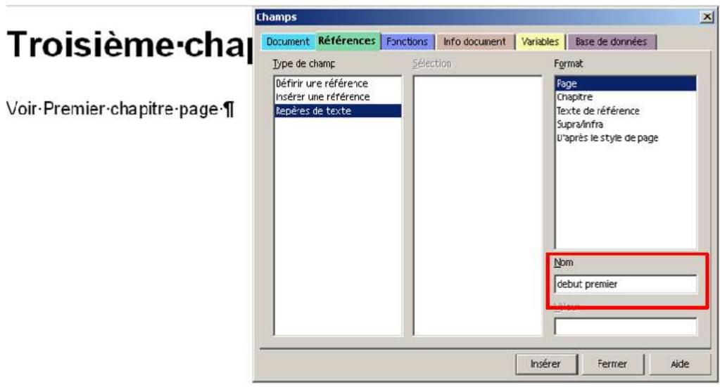 OPEN OFFICE 1.1 - Insertion des renvois - 1