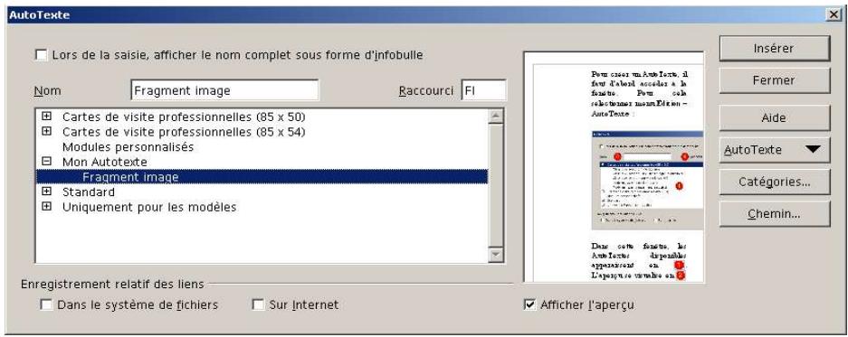 OPEN OFFICE 1.1 - Créer un AutoTexte - 4