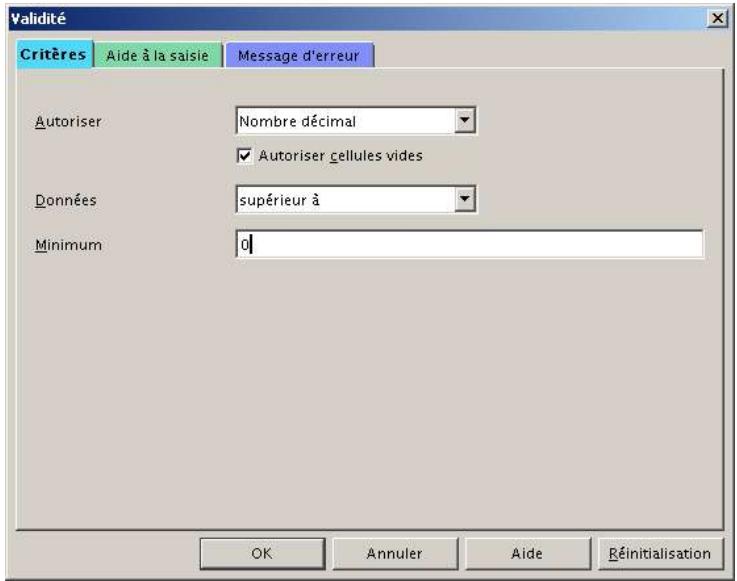 OPEN OFFICE 1.1 - Dans une validation de données - 4