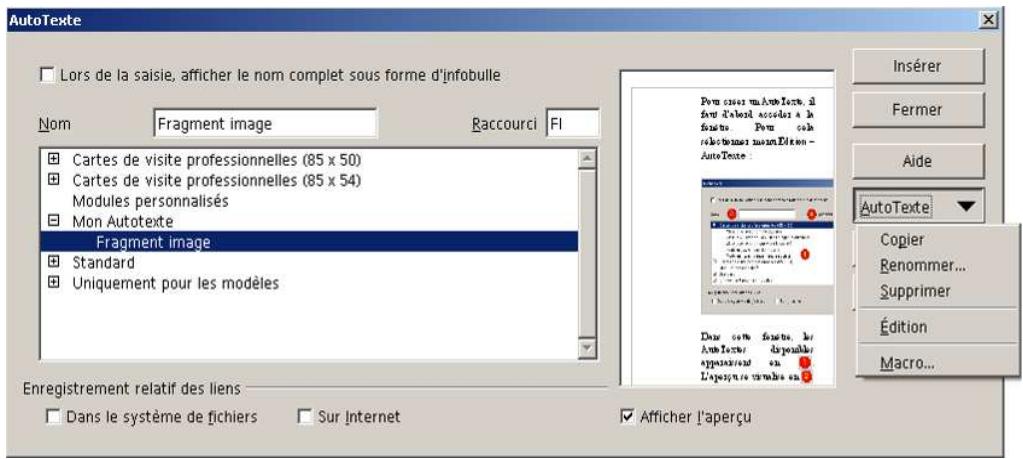 OPEN OFFICE 1.1 - Insérer et organise l'AutoTexte - 2