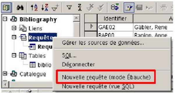OPEN OFFICE 1.1 - Mode Ébauche de requête - 1