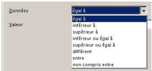 OPEN OFFICE 1.1 - Dans une validation de données - 3