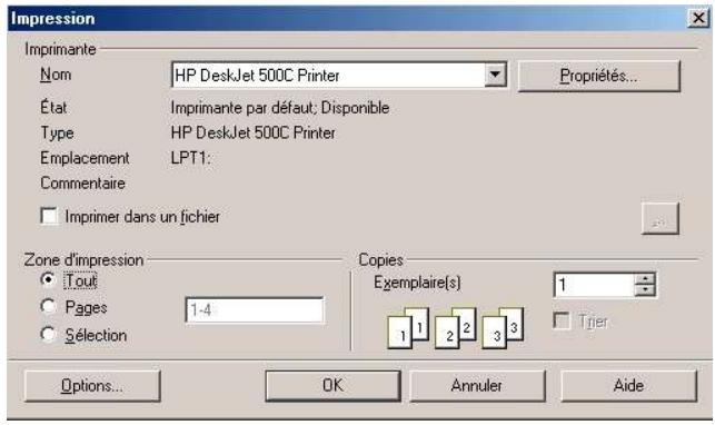 OPEN OFFICE 1.1 - La commande Fichier-Imprimer... - 1