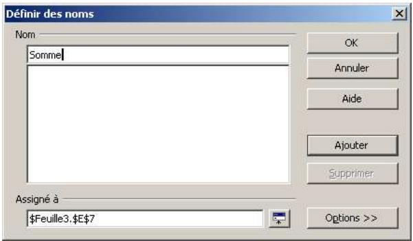 OPEN OFFICE 1.1 - Le référencement à l'aide d'un nom - 1