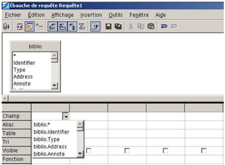 OPEN OFFICE 1.1 - Mode Ébauche de requête - 3