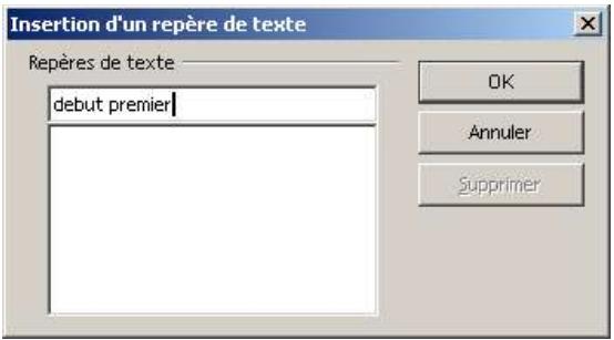 OPEN OFFICE 1.1 - Positionnement des repères - 2