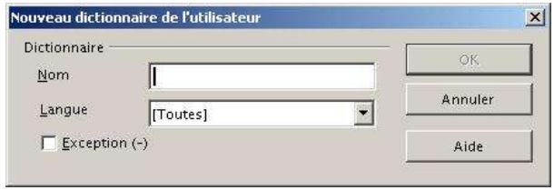 OPEN OFFICE 1.1 - Création d'un nouveau dictionnaire utiliser - 1