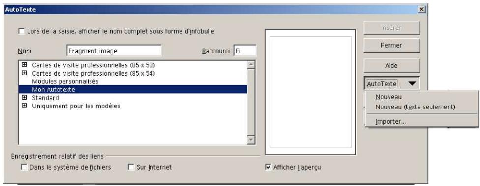 OPEN OFFICE 1.1 - Créer un AutoTexte - 3