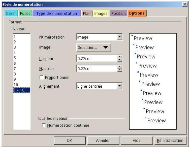 OPEN OFFICE 1.1 - Créer un style de puce - 5