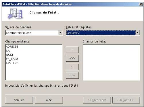 OPEN OFFICE 1.1 - Étape 1: Sélection des éléments de l'état - 2