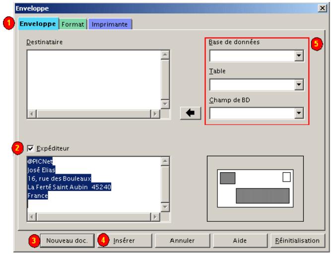 OPEN OFFICE 1.1 - Les enveloppes - 1
