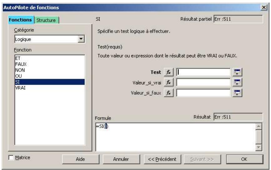 OPEN OFFICE 1.1 - Fonction incluant une condition - 3
