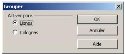 OPEN OFFICE 1.1 - Regroupement de lignes et de colonnes - 1