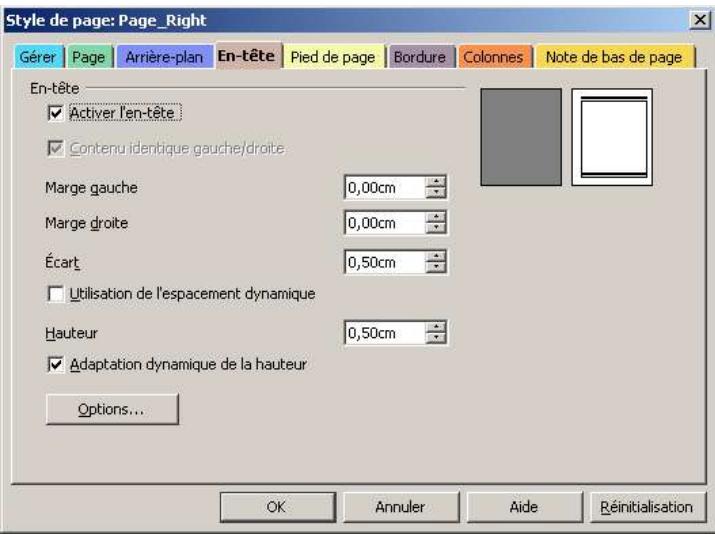 OPEN OFFICE 1.1 - Gestion de l'entete de page - 1