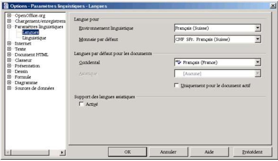 OPEN OFFICE 1.1 - Choisisr un dictionnaire - 2