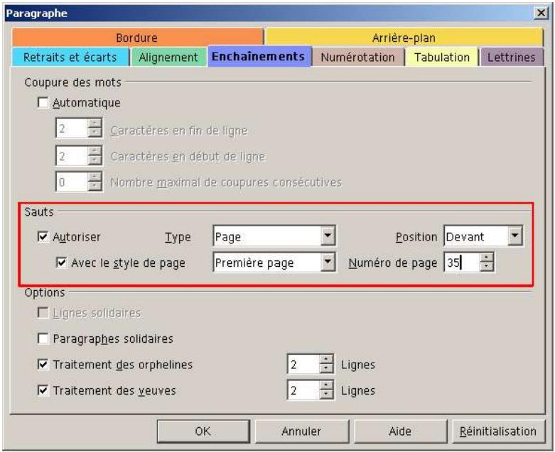 OPEN OFFICE 1.1 - Démarrer la numérotation des pages avec un chiffre supérieur à 1 - 1