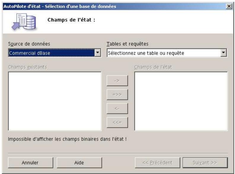 OPEN OFFICE 1.1 - Étape 1: Sélection des éléments de l'état - 1