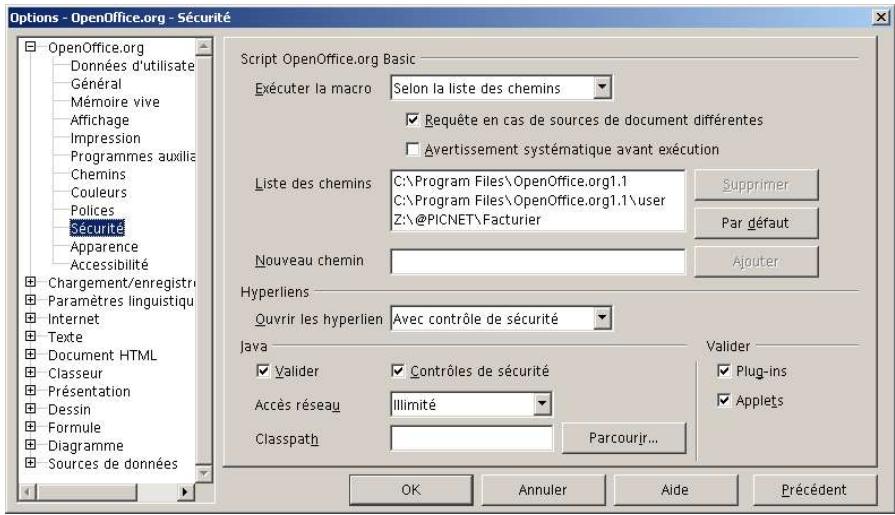 OPEN OFFICE 1.1 - Sécurité - 1