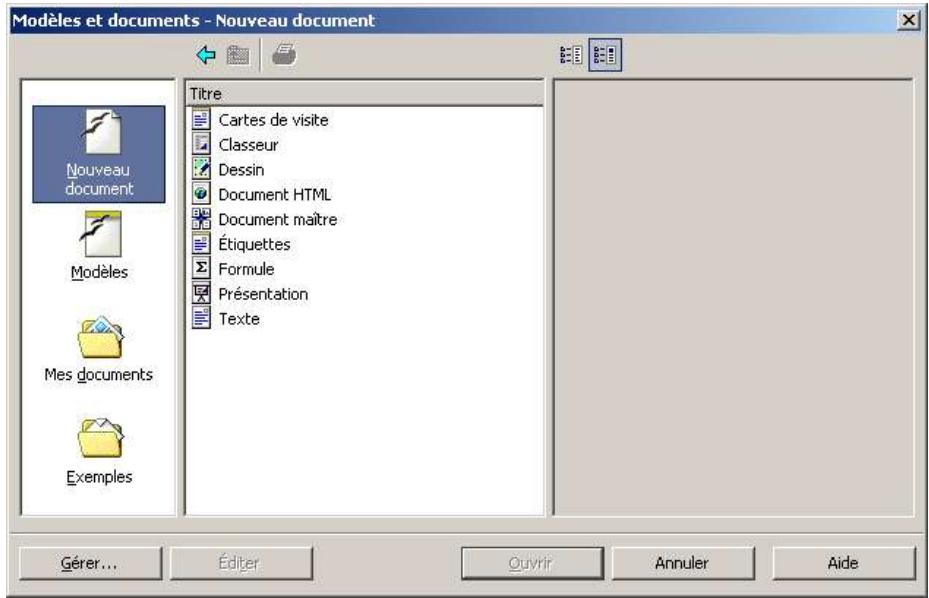 OPEN OFFICE 1.1 - Par la barre des tâches - 2