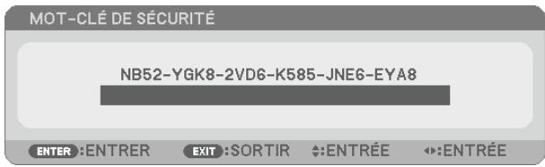 NEC M403H,  M403W,  M403X - Pour activer la fonction de Sécurité : - 6