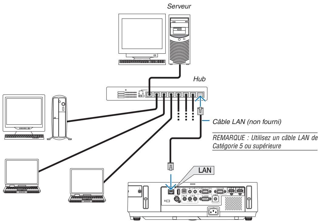 NEC M403H,  M403W,  M403X - Exemple de connexion LAN - 1
