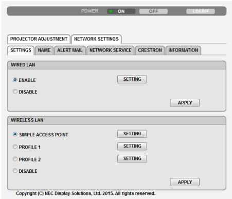 NEC M403H,  M403W,  M403X - PARAMETRES RESEAU - 1