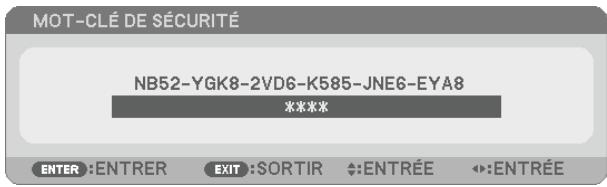 NEC M403H,  M403W,  M403X - Pour activer la fonction de Sécurité : - 7