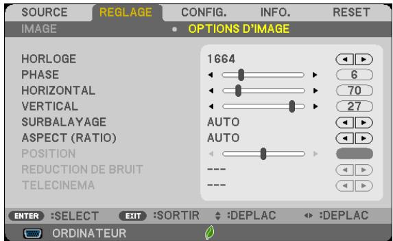 NEC M403H,  M403W,  M403X - [OPTIONS D'IMAGE] - 1