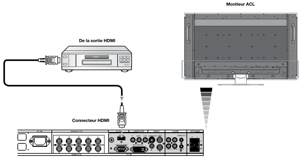 NEC M46 - Brancher le moniteur ACL au lecteur DVD - 1