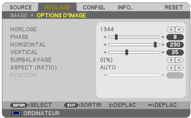 NEC UM280WI - [OPTIONS D'IMAGE] - 1