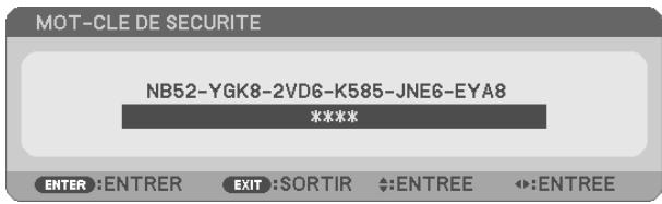 NEC UM280WI - Pour activer la fonction de Sécurité : - 7